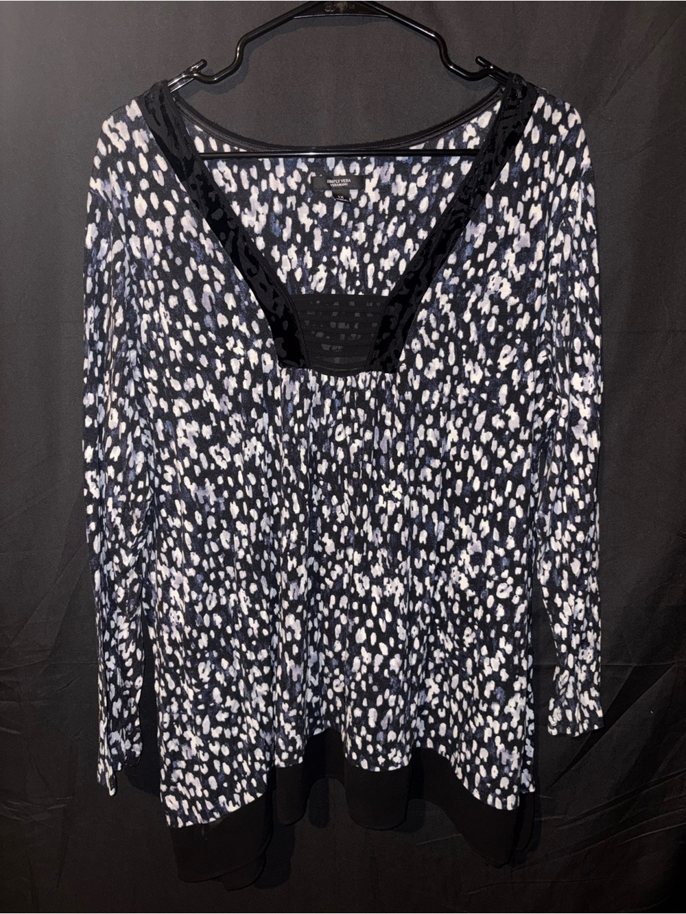 Simply Vera Vera Wang Long Sleeve Animal Print Top